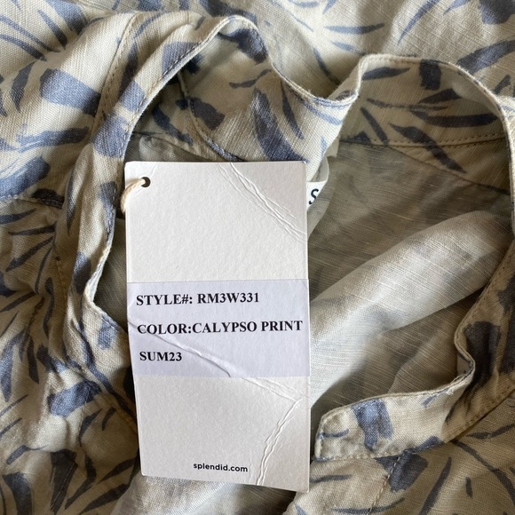NWT Splendid Linen Button Down Oversized Camp Shirt in Calypso Print Size small - Picture 8 of 8